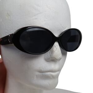Vintage 90s DKNY Black Oval Sunglasses